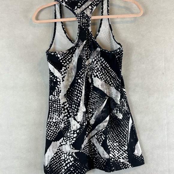 Lululemon Racerback cool tank CRB black static mist white shirt size 8 - Picture 7 of 7